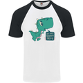 T-Rex Whats Up Mens S/S Baseball T-Shirt White/Black