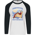 Christmas Santa Claus Needs a Break Xmas Mens L/S Baseball T-Shirt White/Black