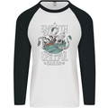 Skilful Sailor Kraken Sailing Cthulhu Mens L/S Baseball T-Shirt White/Black