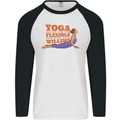 Funny Inspirational Yoga Mens L/S Baseball T-Shirt White/Black