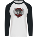 Austria Bodybuilding Flag Gym Training Austrian Mens L/S Baseball T-Shirt White/Black