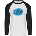 Ocean Scuba Diver Scuba Diving Mens L/S Baseball T-Shirt White/Black