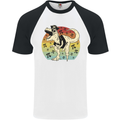 Pirate Pi T-Rex Funny Dinosaur Maths Mens S/S Baseball T-Shirt White/Black