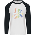 Love is Not a Crime LGBT Gay Awareness Mens L/S Baseball T-Shirt White/Black