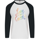 Love is Not a Crime LGBT Gay Awareness Mens L/S Baseball T-Shirt White/Black