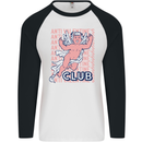 Anti Valentines Day Club Mens L/S Baseball T-Shirt White/Black