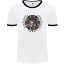Union Jack Bodybuilding Gym Training Spartan Mens Ringer T-Shirt White/Black