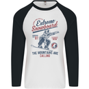 Extreme Snowboarding Snowboard Mens L/S Baseball T-Shirt White/Black