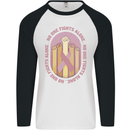 Breast Cancer Awareness Fights Alone Mens L/S Baseball T-Shirt White/Black