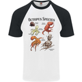 Octopus Species Sealife Scuba Diving Mens S/S Baseball T-Shirt White/Black