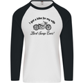 Wife Funny Motorbike Biker Motorcycle Mens L/S Baseball T-Shirt White/Black