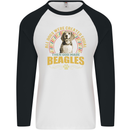 A Beagle Dog Mens L/S Baseball T-Shirt White/Black