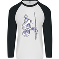 Freediving Chain Diver Scuba Diving Mens L/S Baseball T-Shirt White/Black