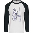 Freediving Chain Diver Scuba Diving Mens L/S Baseball T-Shirt White/Black
