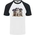 3 Cool Dalmatian Puppy's Dogs Mens S/S Baseball T-Shirt White/Black