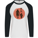 Samurai Dad Son Fathers Day MMA Martial Arts Mens L/S Baseball T-Shirt White/Black
