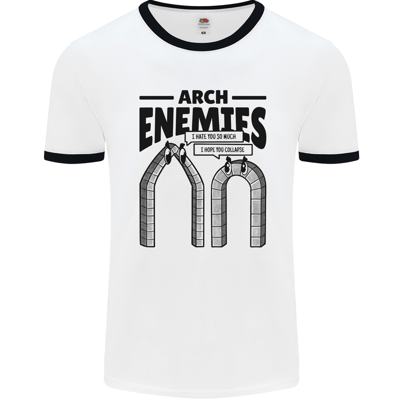 Arch Enemies Funny Architect Builder Mens Ringer T-Shirt White/Black