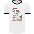 Christmas Beagle Funny Dog Xmas Mens Ringer T-Shirt White/Black