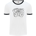 Pew Pew Pew Hands Funny Lightsaber Sci-Fi Mens Ringer T-Shirt White/Black