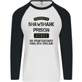 Property of Shawshank Prison Movie 90's Mens L/S Baseball T-Shirt White/Black