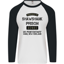 Property of Shawshank Prison Movie 90's Mens L/S Baseball T-Shirt White/Black