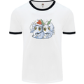 Christmas Elephants Xmas Mens Ringer T-Shirt White/Black