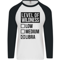 Levels of Wildness Libra Mens L/S Baseball T-Shirt White/Black