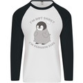 Im Not Short Im Penguine Size Funny Mens L/S Baseball T-Shirt White/Black