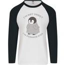 Im Not Short Im Penguine Size Funny Mens L/S Baseball T-Shirt White/Black