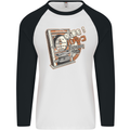 Pachinko Machine Arcade Game Pinball Mens L/S Baseball T-Shirt White/Black