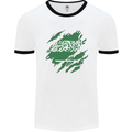 Torn Saudi Arabia Flag Arabian Day Football Mens Ringer T-Shirt White/Black