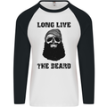 Long Live the Beard Mens L/S Baseball T-Shirt White/Black