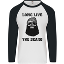 Long Live the Beard Mens L/S Baseball T-Shirt White/Black