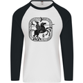 Masters of the Sea Vikings Valhalla Sailing Sailor Mens L/S Baseball T-Shirt White/Black