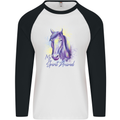 Horse Is My Spiritual Animal Equestrian Mens L/S Baseball T-Shirt White/Black