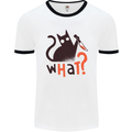 What? Funny Murderous Black Cat Halloween Mens Ringer T-Shirt White/Black