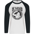 Viking Mead Funny Alcohol Beer Drunk Mens L/S Baseball T-Shirt White/Black