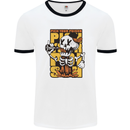 Pick Your Poison Beer Alcohol Skull Skeleton Mens Ringer T-Shirt White/Black