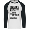 Levels of Wildness Aries Mens L/S Baseball T-Shirt White/Black