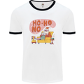 HO HO No Funny Lazy Christmas Bah Humbug Xmas Mens Ringer T-Shirt White/Black