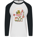 Honor the Land Frog Climate Change Hippy Mens L/S Baseball T-Shirt White/Black