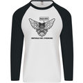 Irritable Owl Syndrome Bowel IBS Funny Mens L/S Baseball T-Shirt White/Black