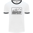Unicorn Triathlon Running Swimming Cycling Mens Ringer T-Shirt White/Black
