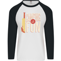 Camping is Fun Funny Murder Halloween Mens L/S Baseball T-Shirt White/Black