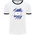 Torn Honduras Flag Honduran Day Football Mens Ringer T-Shirt White/Black