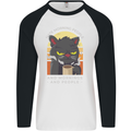 Funny Cat I Hate Morning People Coffee Mens L/S Baseball T-Shirt White/Black