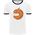 Retro Video Games Halloween Pumpkin Funny Mens Ringer T-Shirt White/Black