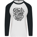 Rock and Roll Music Mens L/S Baseball T-Shirt White/Black