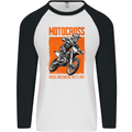 Adrenaline Dirt Motocross MotoX Dirt Bike Mens L/S Baseball T-Shirt White/Black