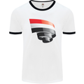 Curled Yemen Flag Yemeni Day Football Mens Ringer T-Shirt White/Black